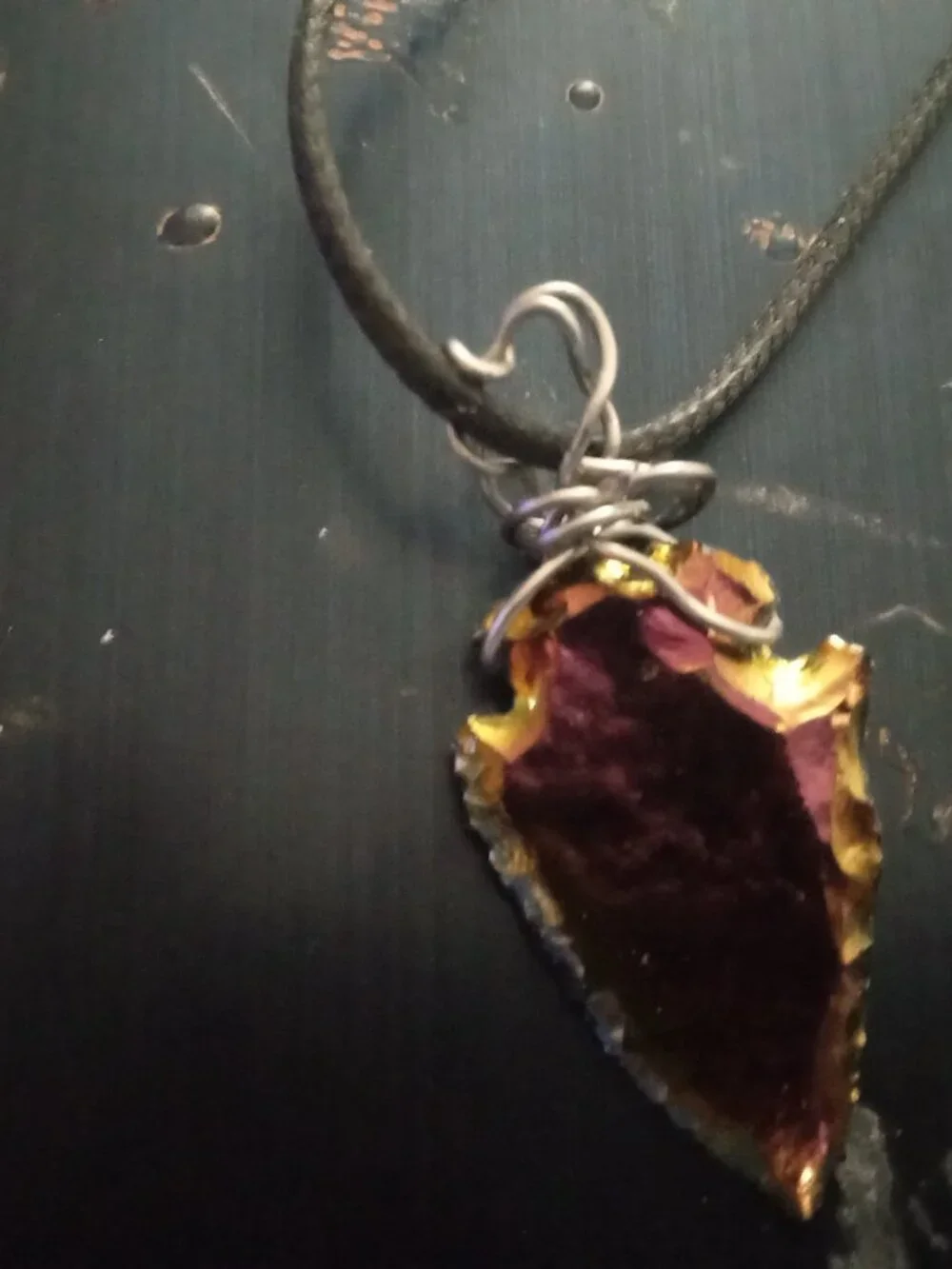Handmade Color Shifting Arrowhead Necklace